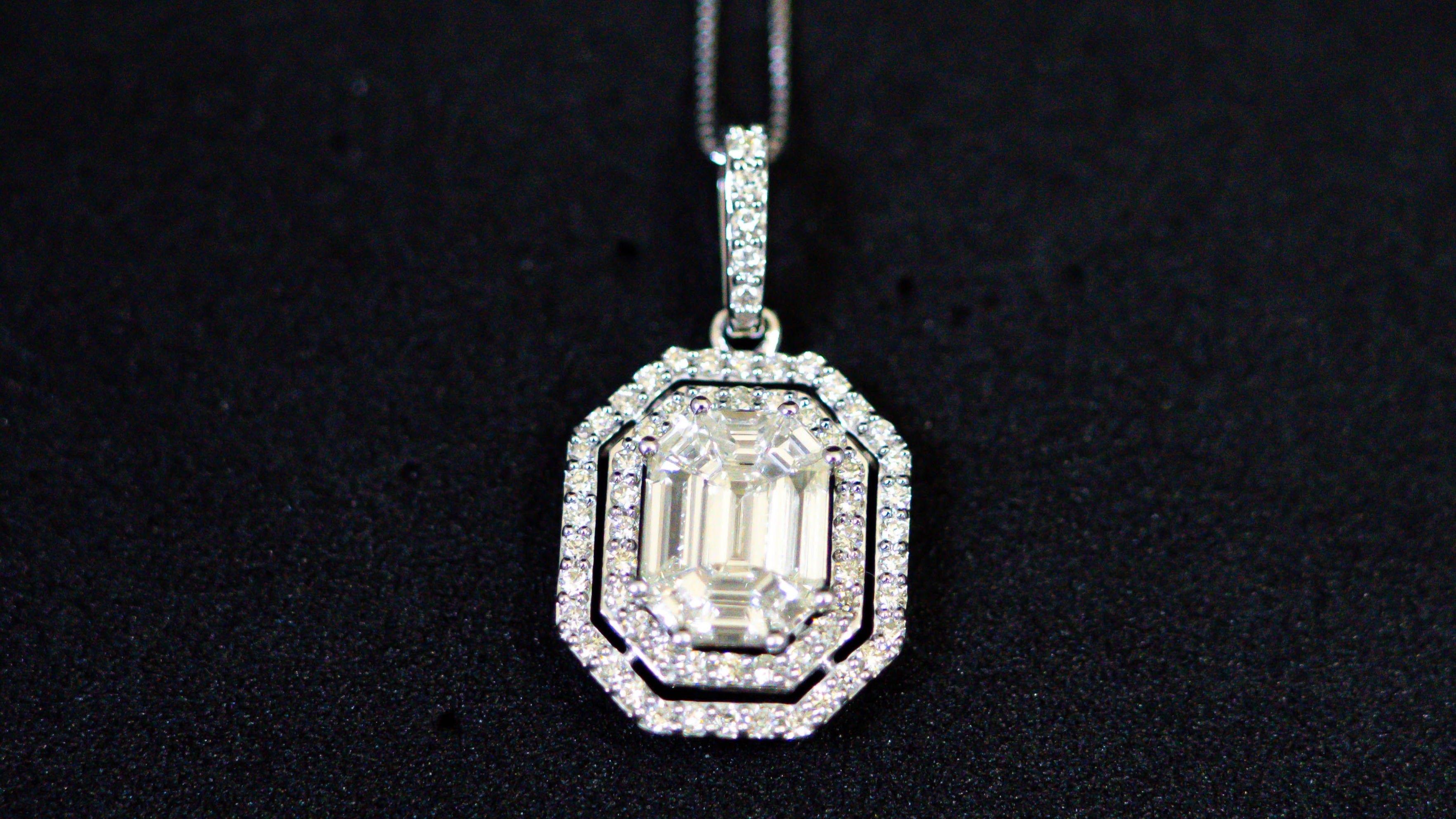 Diamond Set Radiant Cut (Necklace, Ring, Earrings)