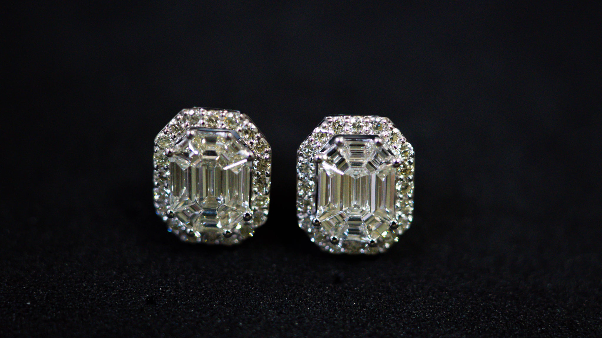 PE 6612 Diamond Earrings Radiant Cut