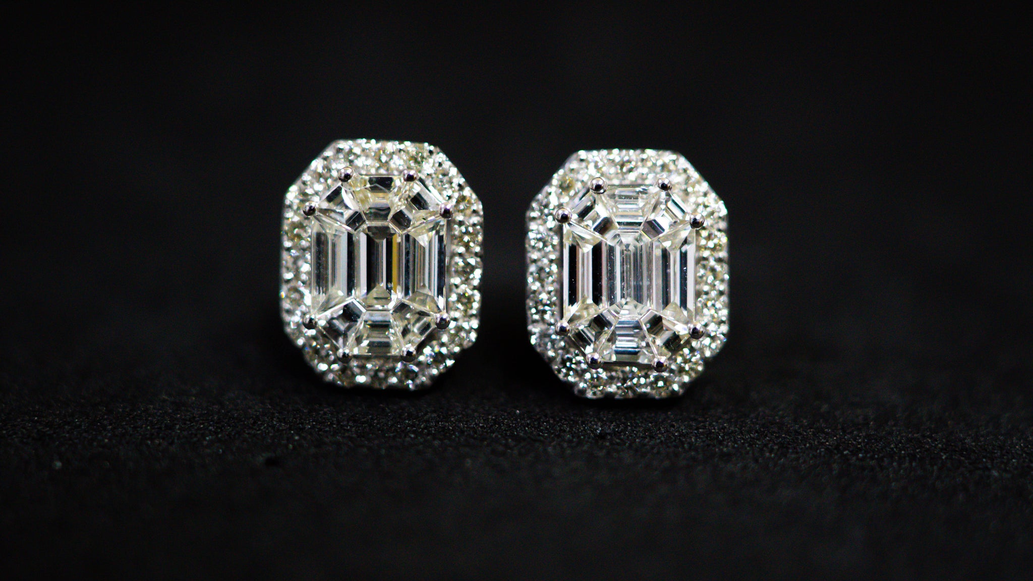 PE 6612 Diamond Earrings Radiant Cut