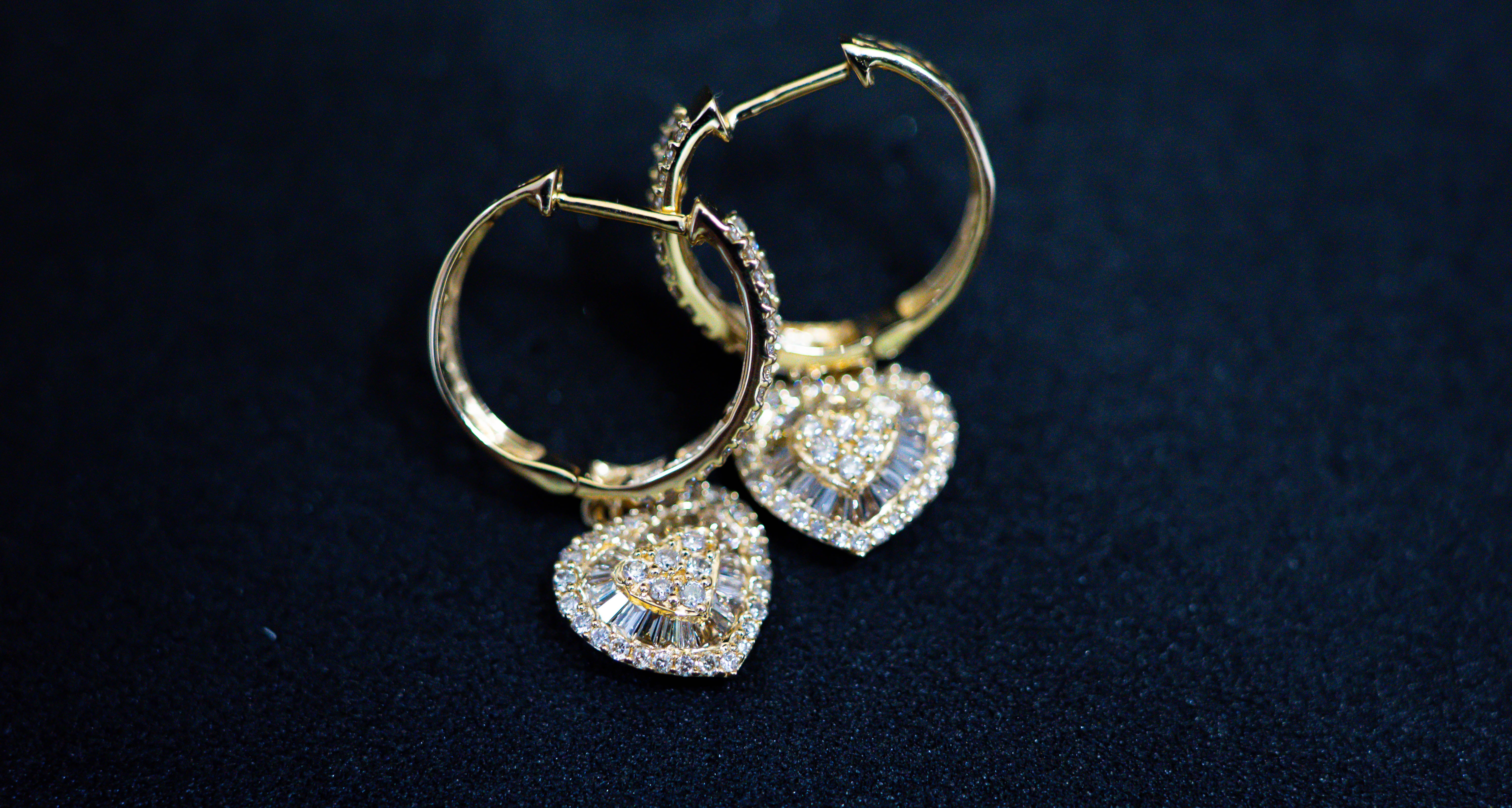 S-906 Heart Shaped Diamond Earrings